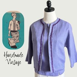 handmade vintage 1950s cropped jacket and top size XS